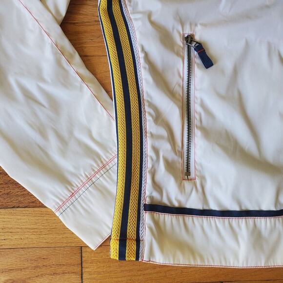 Colin's Sport Vintage Full Zip Windbreaker Mock Neck Mesh Side Stripes Retro - Picture 4 of 16